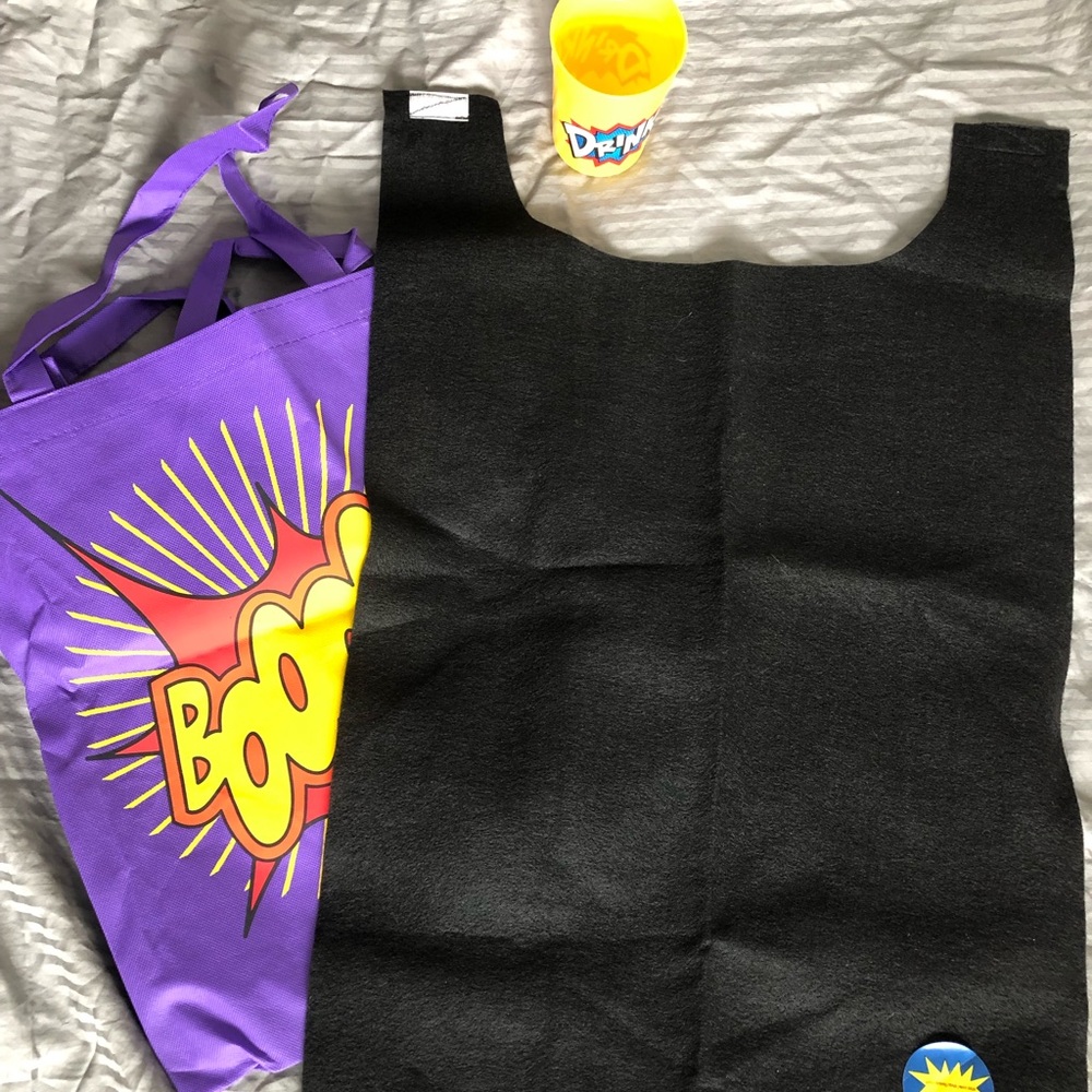 Set of Kids black felt superhero capes
